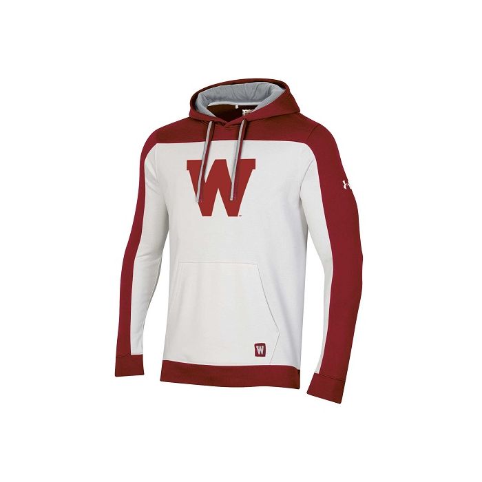 Logo OTS NCAA Wisconsin Badgers Mens Grant Lace Up Pullover Hoodie Medium