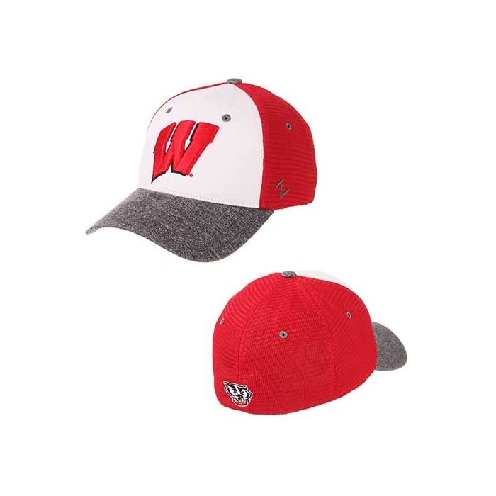 NCAA Zephyr Wisconsin Badgers Youth Chute Adjustable Hat Youth Adjustable Team Color 