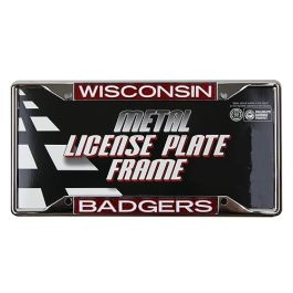 WISCONSIN BADGERS EMBOSSED LICENSE PLATE FRAMES #2 TWO 2 NEW