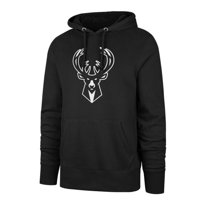 Milwaukee Bucks '47 Brand Black Headline Stamped Hooded Sweatshirt
