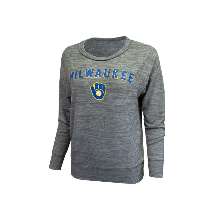 Milwaukee Brewers New Era Women's Gray Sweater Crew