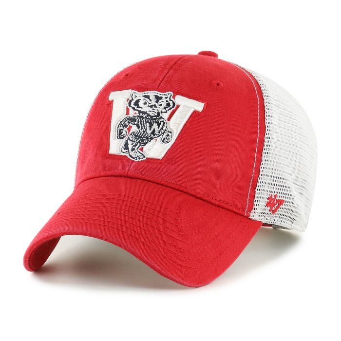 Badgers Red Retro Adjustable \'47 Wisconsin Flagship Cap Brand W Bucky
