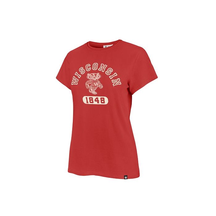 Wisconsin Badgers '47 Brand Red Women's Artifact Frankie Short Sleeve T- Shirt