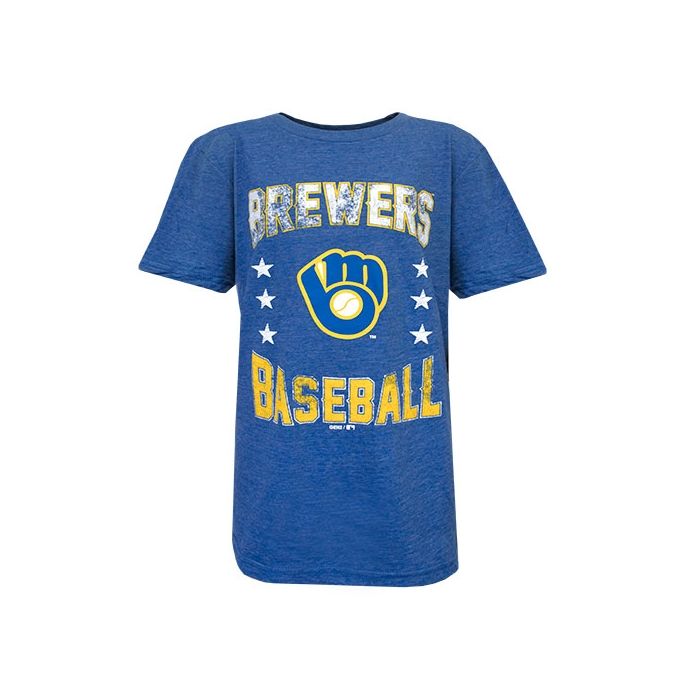 Milwaukee Brewers Youth Royal Triple Play T-Shirt