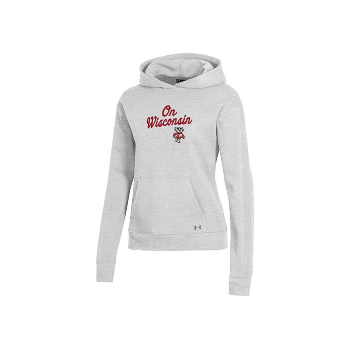 Women's Under Armour White Wisconsin Badgers All Day Pullover Hoodie
