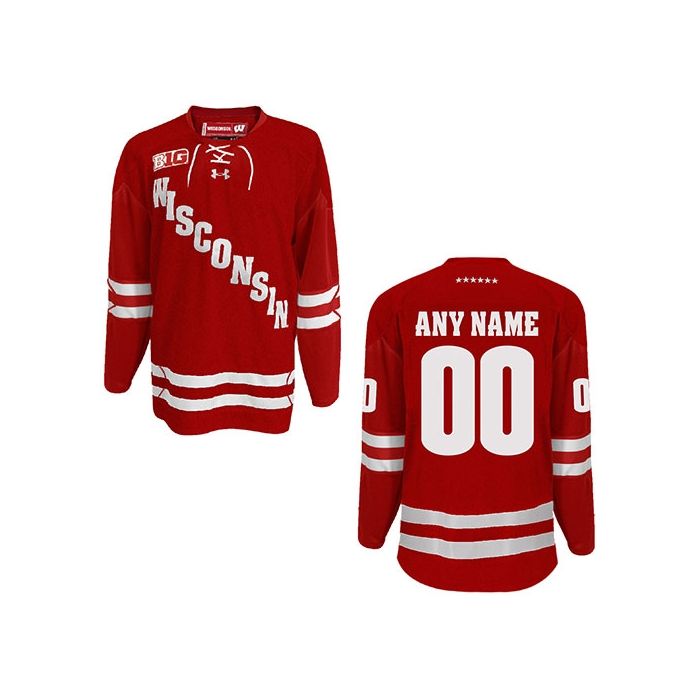 Custom Red Black-White Hockey Jersey Men's Size:XL