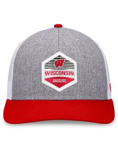 Wisconsin Badgers Top of the World Gray & Red Slate Mesh Trucker Adjustable Cap