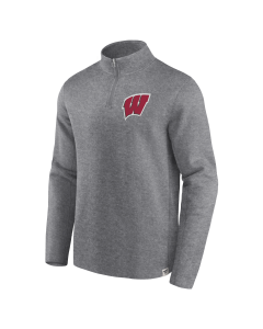 Wisconsin Badgers Gray Heritage Fleece 1/4 Zip Pullover