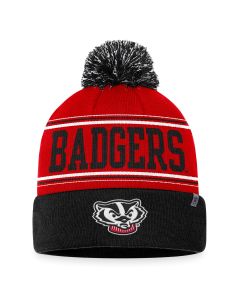Wisconsin Badgers Top of the World Red & Black Draft Cuffed Pom Knit