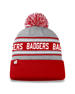 Wisconsin Badgers Top of the World Red Frigid Cuffed Pom Knit