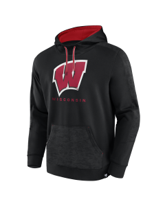 Wisconsin Badgers Black Defender Embossed Hooded Sweatshirt