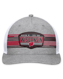 Wisconsin Badgers Top of the World Gray Stroke Poly Trucker Adustable Snapback Cap