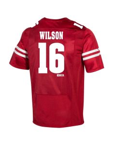 Wisconsin Badgers Under Armour Red NFLPA Licensed #16 Wilson Replica Football Jersey