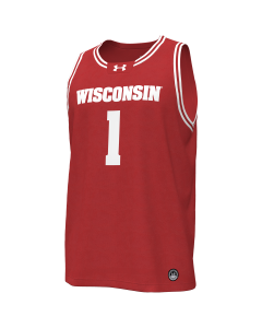 Wisconsin Badgers Under Armour Red Men's Basketball Replica #1 Jersey 
