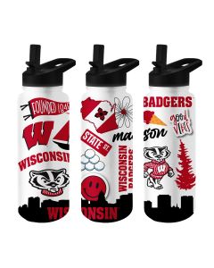 Wisconsin Badgers Logo Brand 34oz Native Quencher Bottle