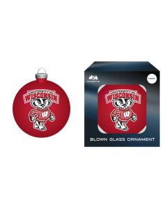 Wisconsin Badgers Blown Glass Ornament