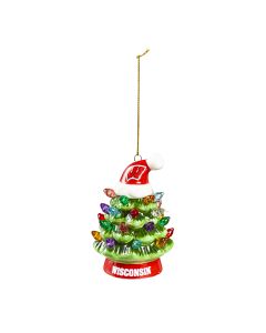 Wisconsin Badgers Light Up Ceramic Christmas Tree Ornament