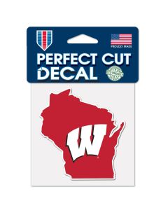 Wisconsin Badgers Wincraft 4x4 W State Vinyl Decal
