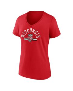 Wisconsin Badgers Red Women's Game Used V-Neck T-Shirt