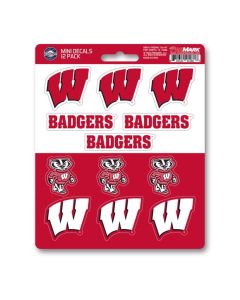 Wisconsin Badgers 12 Pack Mini Decals