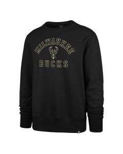 Milwaukee Bucks '47 Brand Black Varsity Arch Headline Crewneck Sweatshirt