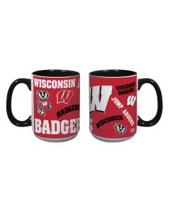 Wisconsin Badgers 15oz Java Medley Ceramic Mug