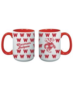 Wisconsin Badgers Indigo Falls 15oz Vault Logo Coffee Mug