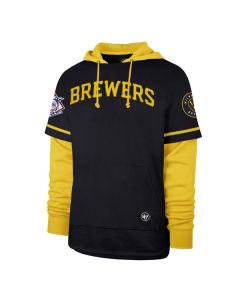 Milwaukee Brewers '47 Brand Navy Trifecta Shortstop Pullover Hooded Sweatshirt