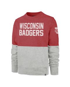Wisconsin Badgers '47 Brand Red & Gray Retro Rush House Crewneck Sweatshirt
