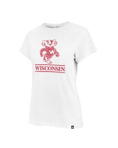 Wisconsin Badgers '47 Brand Women's White Fineline Frankie T-Shirt