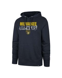 Milwaukee Brewers '47 Brand Navy Base Slide Headline Hooded Sweatshirt