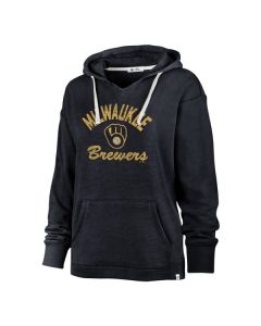 Milwaukee Brewers '47 Brand Navy Women's Wrapped Up Hooded Sweatshirt