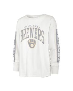 Milwaukee Brewers '47 Brand Sandstone Women's Statement SOA Long Sleeve T-Shirt