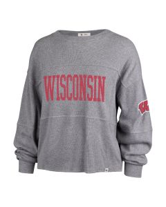 Wisconsin Badgers '47 Brand Gray Women's Get Loud Jada Long Sleeve T-Shirt