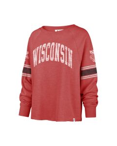 Wisconsin Badgers '47 Brand Red Women's Allie Crop Crewneck Sweatshirt