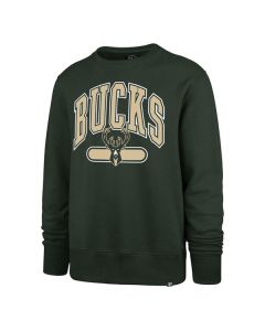 Milwaukee Bucks '47 Brand Green Pillar Headline Crewneck Sweatshirt