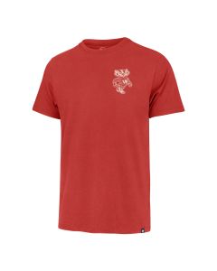 Wisconsin Badgers '47 Brand Red Retro 2 Location Back Play Franklin T-Shirt