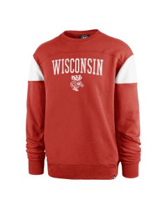 Wisconsin Badgers '47 Brand Red Ground Break Crewneck Sweatshirt