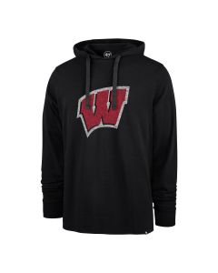 Wisconsin Badgers '47 Brand Black Ashby Pique Hooded Sweatshirt