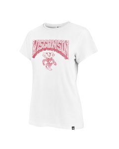 Wisconsin Badgers '47 Brand Women's White Spencer Frankie T-Shirt
