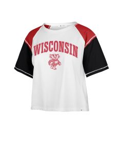 Wisconsin Badgers '47 Brand Sandstone Women's Serenity Gia Crop T-Shirt 