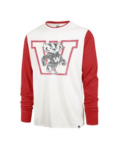Wisconsin Badgers '47 Brand Sandstone & Red Retro Rumsford Long Sleeve T-Shirt