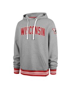 Wisconsin Badgers '47 Brand Gray Eastport Hooded Sweatshirt