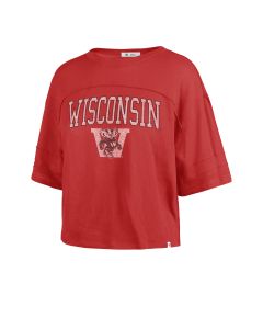 Wisconsin Badgers '47 Brand Women's Red Riser Stevie Crop T-Shirt