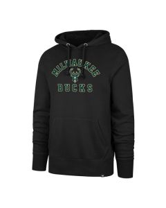MIlwaukee Bucks '47 Brand Black Varsity Arch Headline Hooded Sweatshirt