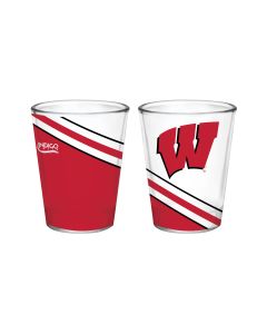 Wisconsin Badgers Wrapped Striped Shot Glass