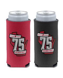 Wisconsin Badgers Wincraft Hockey 75th Anniversary Commemorative Slim Can Cooler
