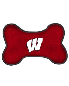 Wisconsin Badgers Red 8" Bone Squeak Dog Toy