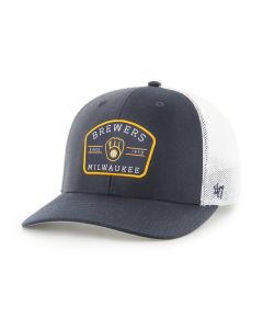 Milwaukee Brewers '47 Brand Navy Primer Trucker Stretch Fit Cap