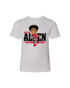 Wisconsin Badgers White Youth Braelon Allen Drawing T-Shirt